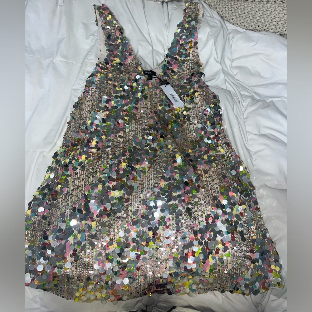 Nasty Gal Multicolor Sequin Dress